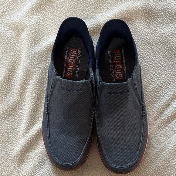 Skechers Men's Charcoal Slip-Ons - Picture 1 of 3
